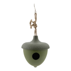 Point-Virgule Vogelhuisje - Bamboevezel Eikel Groen - U00f816.4cm X H18.7cm