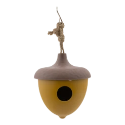 Point-Virgule Vogelhuisje - Bamboevezel Eikel Okergeel - U00f816.4cm X H18.7cm