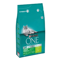 Purina One PURINAu00ae ONE Indoor Rijk Aan Kalkoen & Volkoren Granen Brokjes - Kattenvoer - 3kg