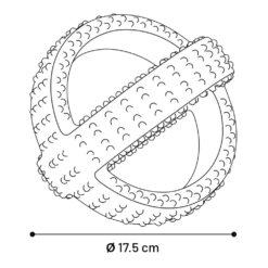 Flamingo Rubber Gladiator Cross Ball - Zwart - 17.5cm -Huisdier Uitgebreid Winkel rubber gladiator cross ball zwart 175cm 2 1