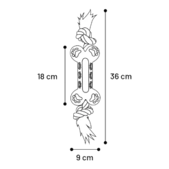 Flamingo Rubber Gladiator Dumbel En Touw -Huisdier Uitgebreid Winkel rubber gladiator dumbel en touw 3 1