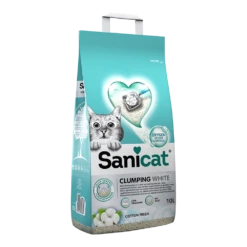 Sanicat Clumping White Cotton Fresh - Kattenbakvulling - 20L