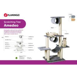 Flamingo Scratch Pole Amedeo - Grey - 103x57x141cm -Huisdier Uitgebreid Winkel scratch pole amedeo grey 103x57x141cm flamingo 4