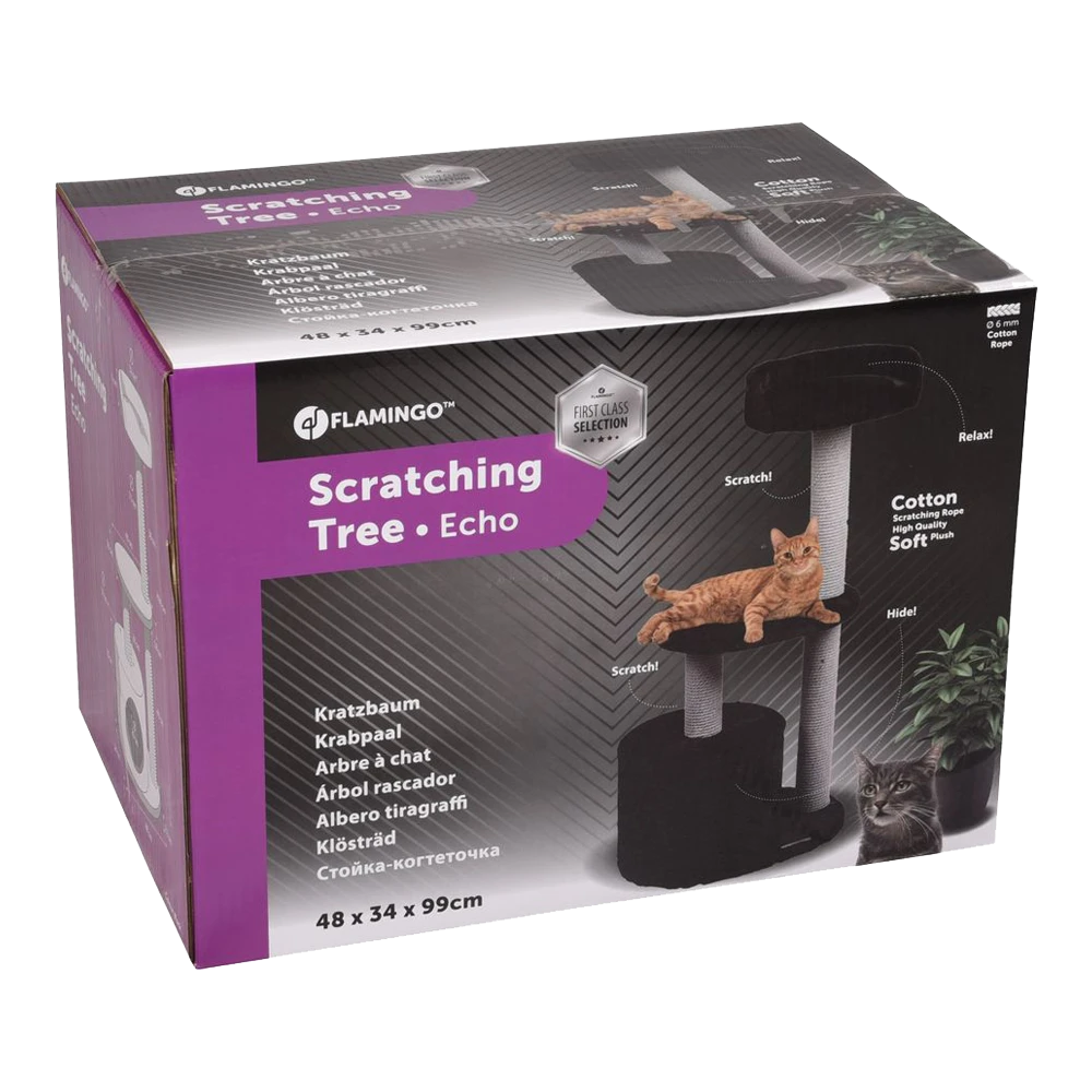 Flamingo Scratching Tree Echo - Black - 48x34x99cm 7 Flamingo Scratching Tree Echo - Black - 48x34x99cm - Afbeelding 5