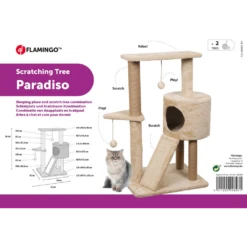 Flamingo Scratching Tree Paradiso - 50x42x86cm 7 Flamingo Scratching Tree Paradiso - 50x42x86cm -Huisdier Uitgebreid Winkel scratching tree paradiso 50x42x86cm flamingo 3