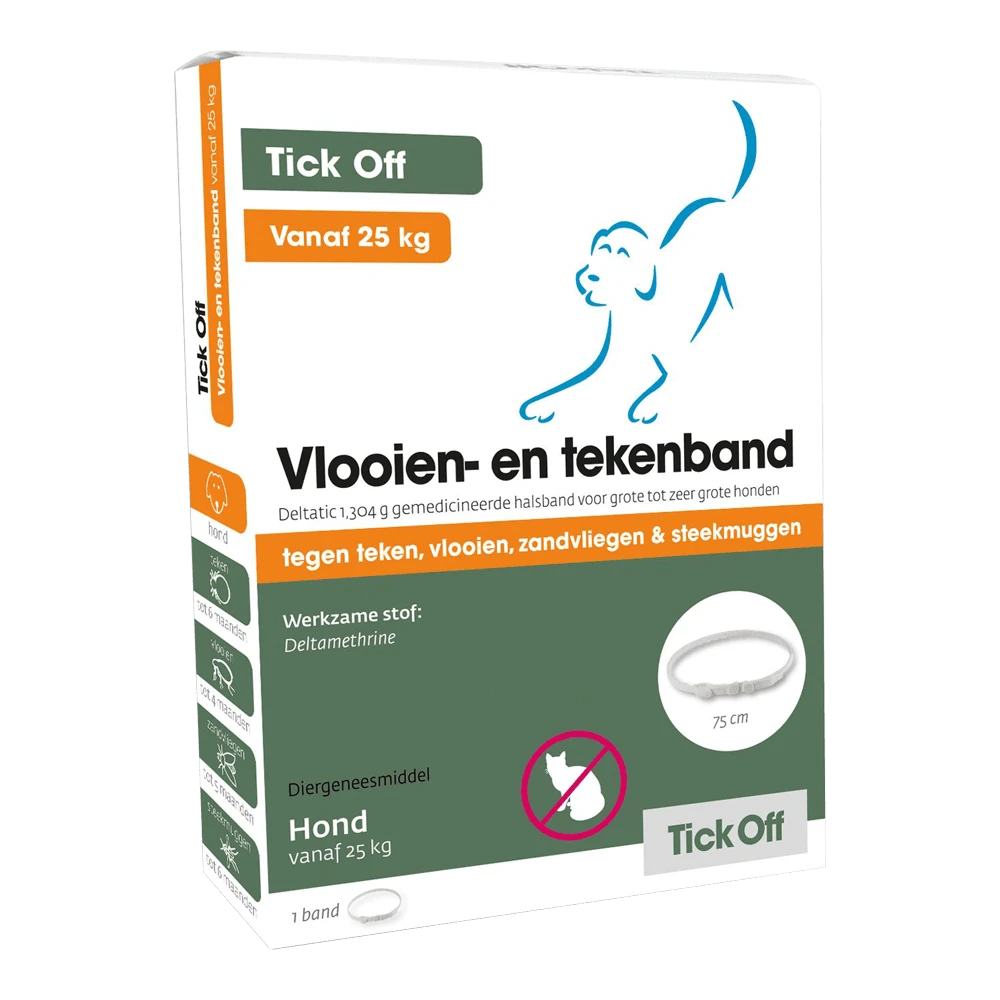 Tick Off Vlooien- En Tekenband Vanaf 25 Kg - Anti Tekenmiddel - 75cm 3 Tick Off Vlooien- En Tekenband Vanaf 25 Kg - Anti Tekenmiddel - 75cm