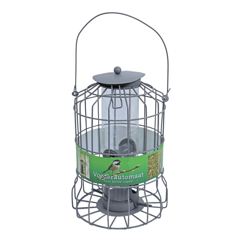 Voederautomaat Metaal Grijs Voor Kleine Vogels, 24x17 Cm 4 Voederautomaat Metaal Grijs Voor Kleine Vogels, 24x17 Cm - Afbeelding 2