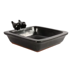 Vogelbad Momo Vierkant - 29x25x10,5cm - Zwart