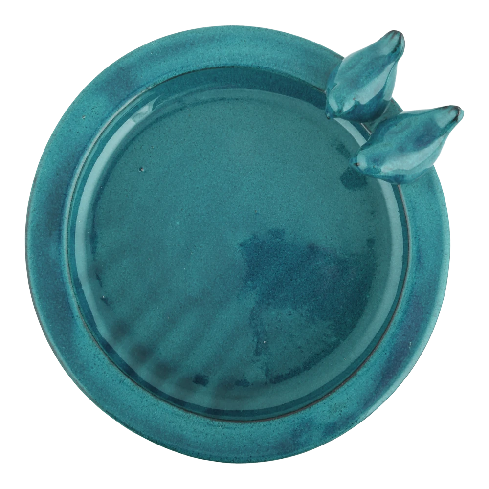 Vogelbad Op Voet Keramiek Blauw - Afbeelding 2